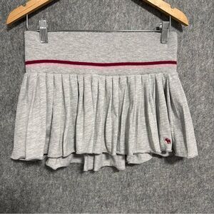 Abercrombie & Fitch Heather Gray Mini Skirt with Burgundy Accent